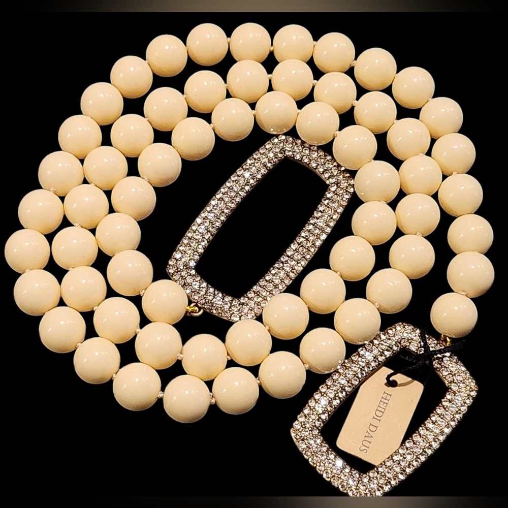 Heidi Daus Game Changer Necklace In Cream With Swarovski Crystals